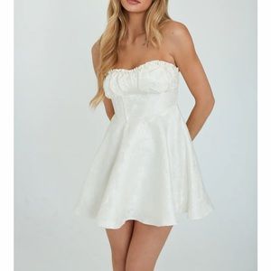 White strapless mini dress